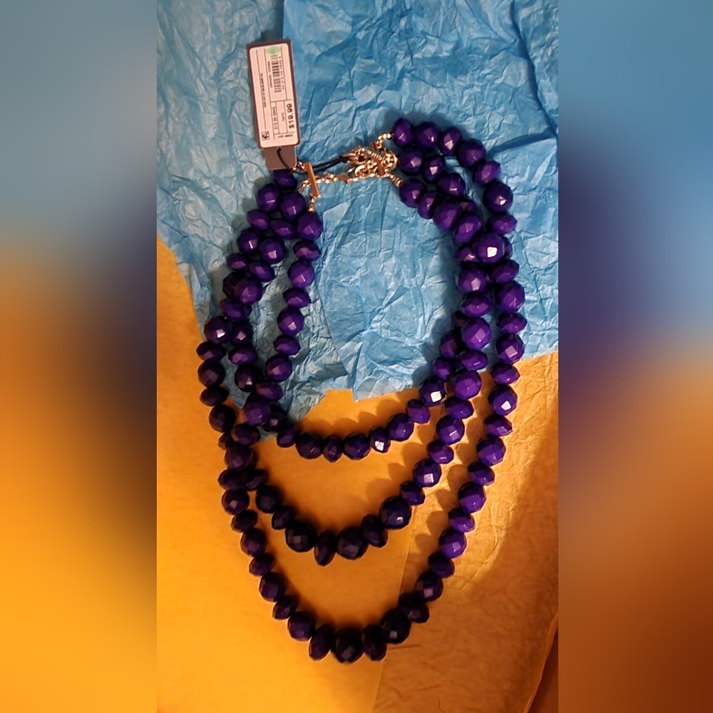 Sugarfix by Baubler NWT Chunky Three Strand Faceted Beads Layered Necklace